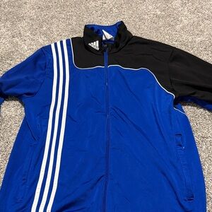 Adidas Blue and Black soccer track jacket